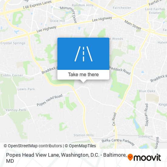 Popes Head View Lane map