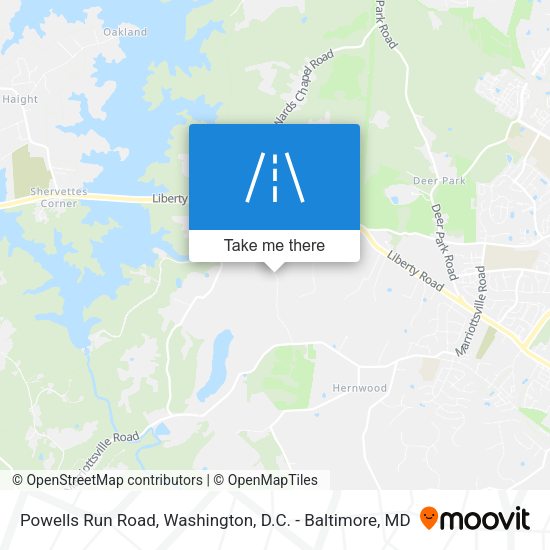 Powells Run Road map