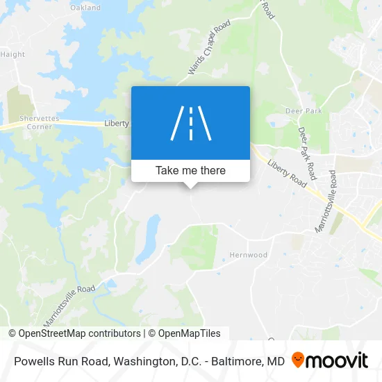 Powells Run Road map