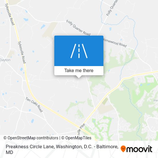 Preakness Circle Lane map