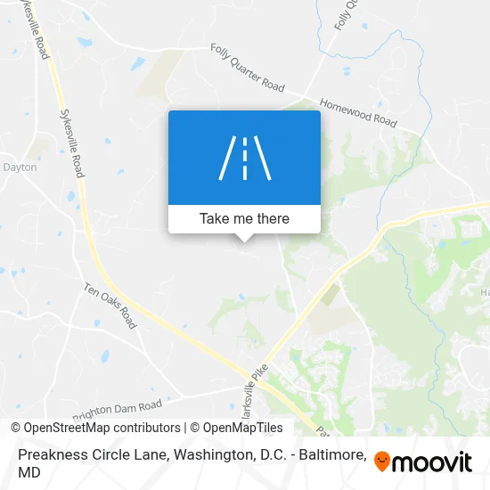 Preakness Circle Lane map