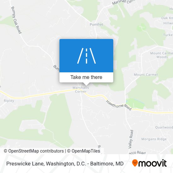 Preswicke Lane map
