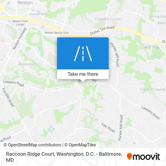 Mapa de Raccoon Ridge Court