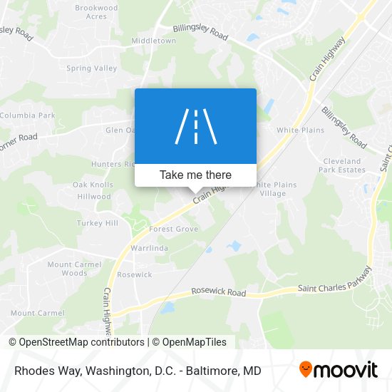 Rhodes Way map