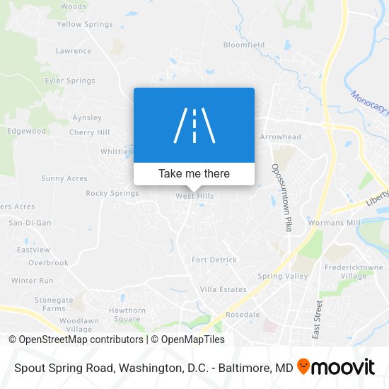 Spout Spring Road map