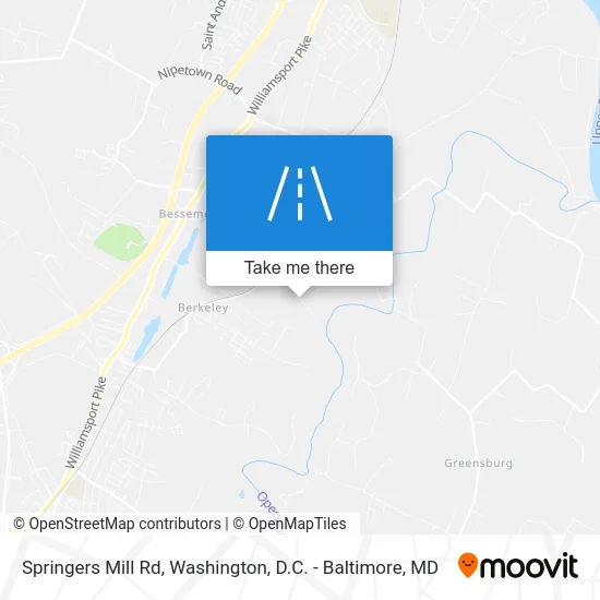 Springers Mill Rd map