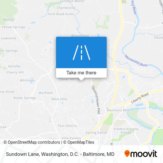 Sundown Lane map