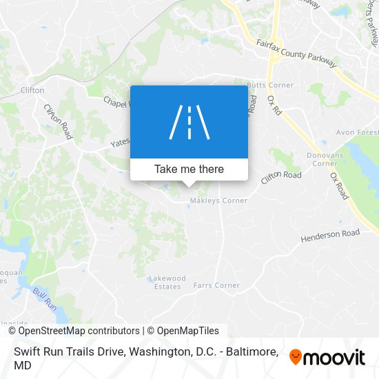 Swift Run Trails Drive map