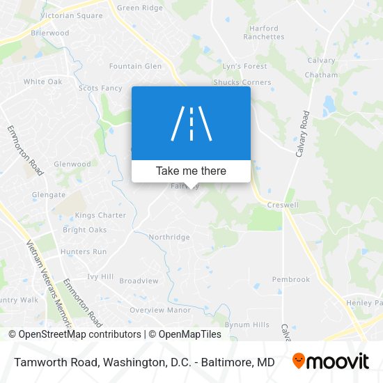 Tamworth Road map