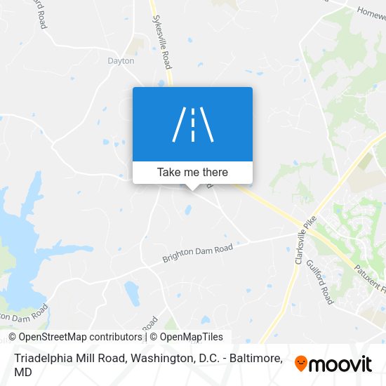 Triadelphia Mill Road map