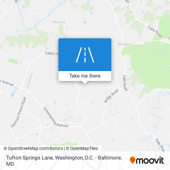 Tufton Springs Lane map