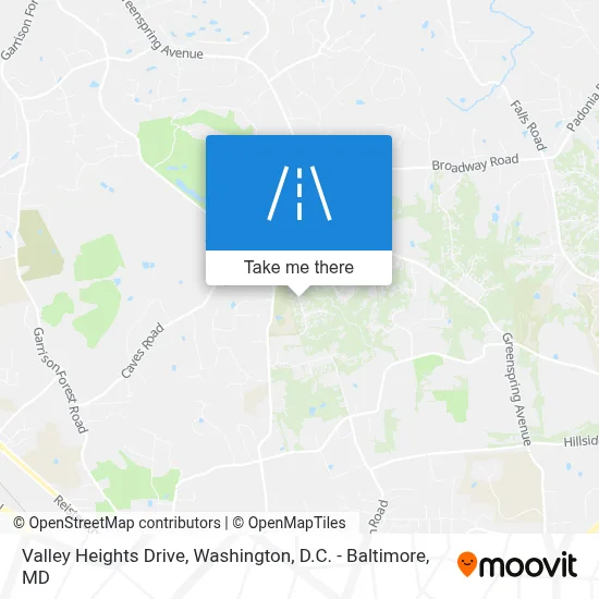 Valley Heights Drive map