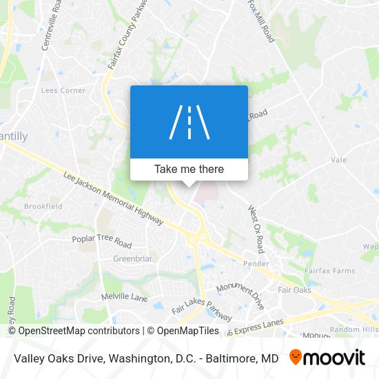 Valley Oaks Drive map