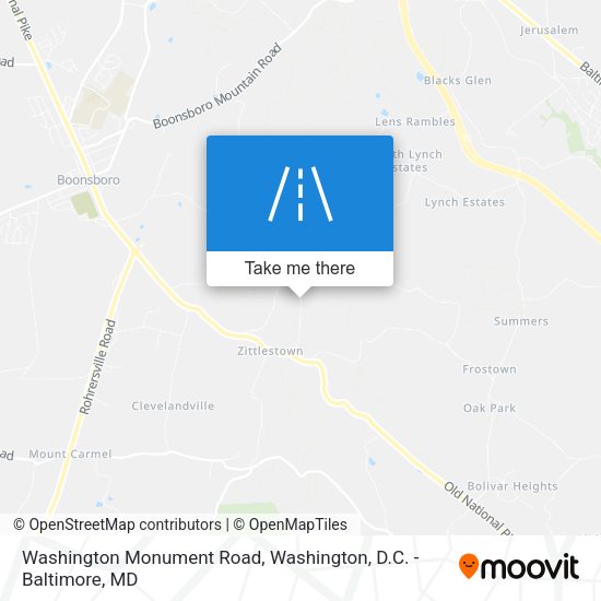 Washington Monument Road map
