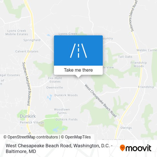 West Chesapeake Beach Road map