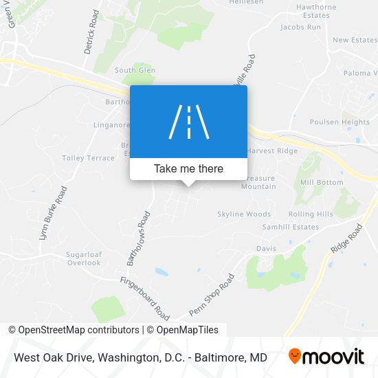 West Oak Drive map