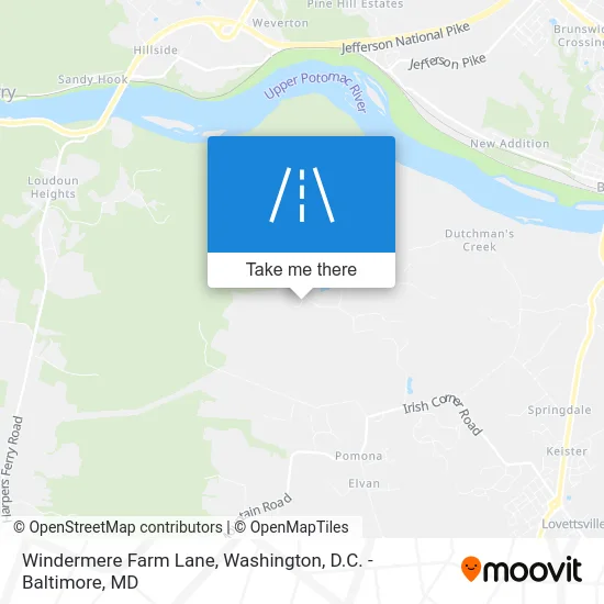 Windermere Farm Lane map