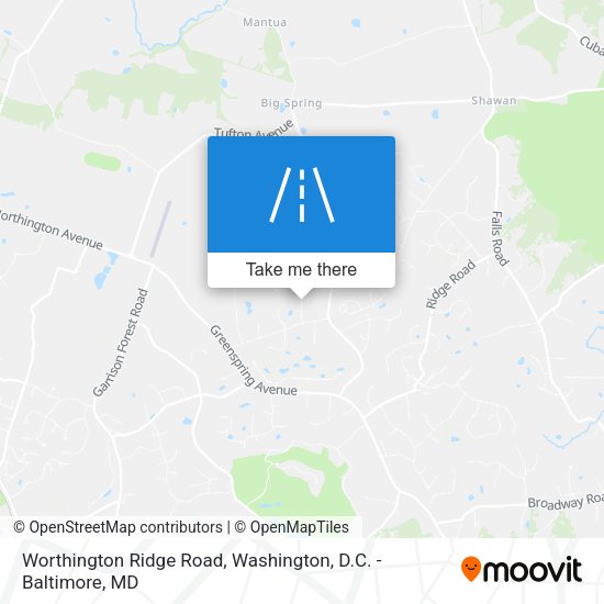 Worthington Ridge Road map
