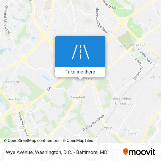 Wye Avenue map