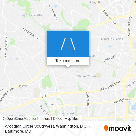 Arcadian Circle Southwest map