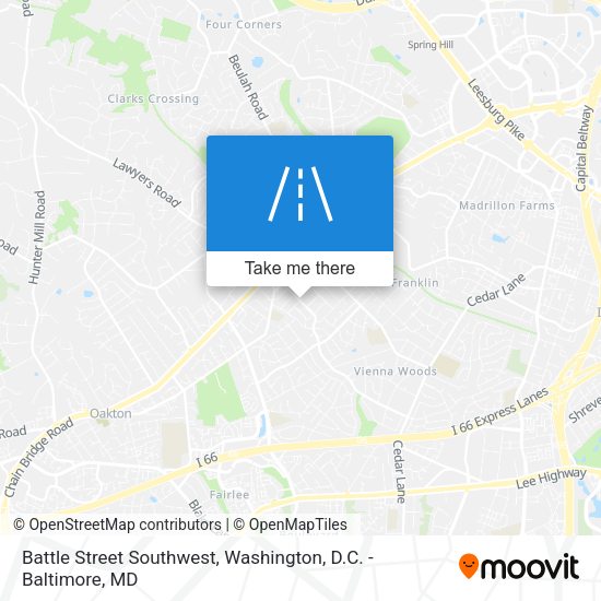 Battle Street Southwest map