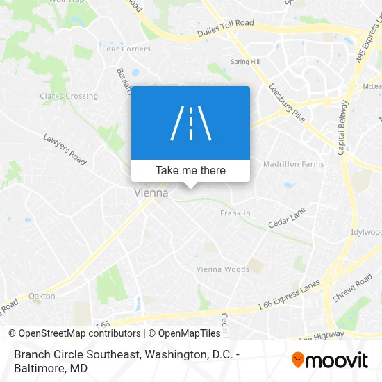 Branch Circle Southeast map