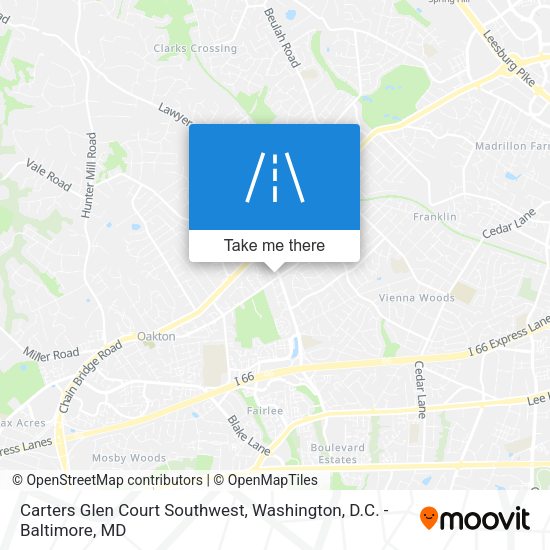 Mapa de Carters Glen Court Southwest