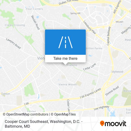 Mapa de Cooper Court Southeast