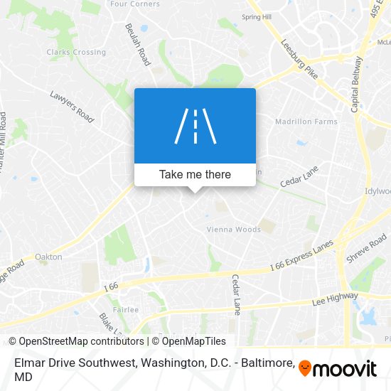 Elmar Drive Southwest map