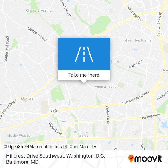 Mapa de Hillcrest Drive Southwest