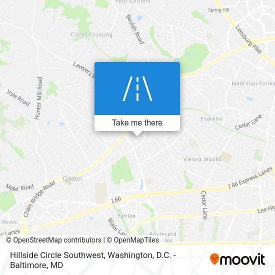 Mapa de Hillside Circle Southwest