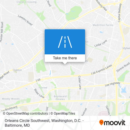 Orleans Circle Southwest map