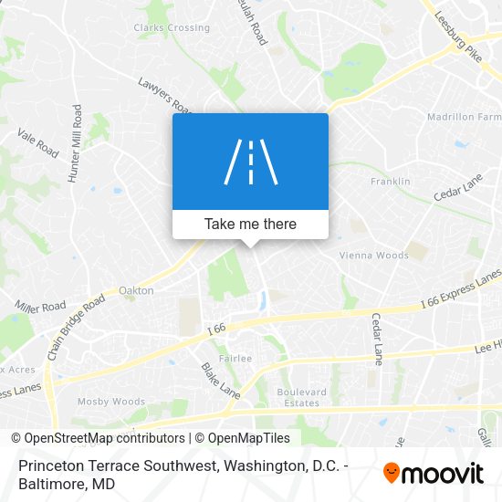 Mapa de Princeton Terrace Southwest