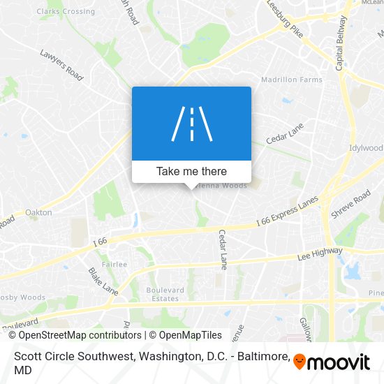 Mapa de Scott Circle Southwest