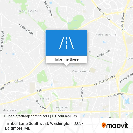 Mapa de Timber Lane Southwest