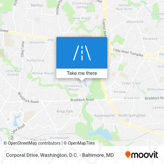 Corporal Drive map