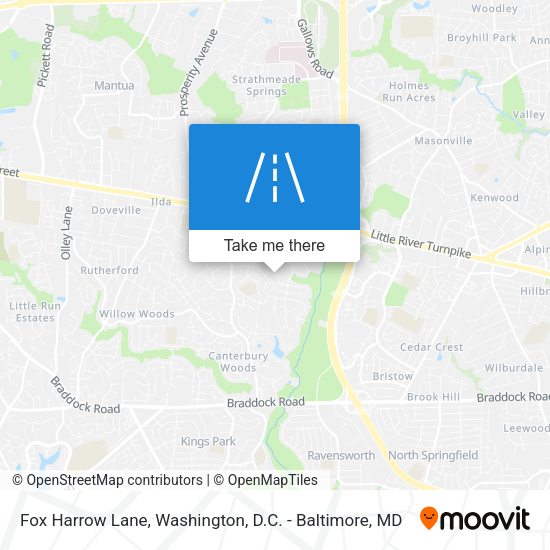 Fox Harrow Lane map