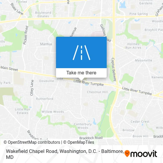Wakefield Chapel Road map