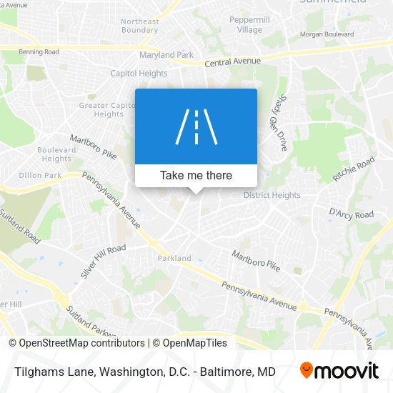 Tilghams Lane map