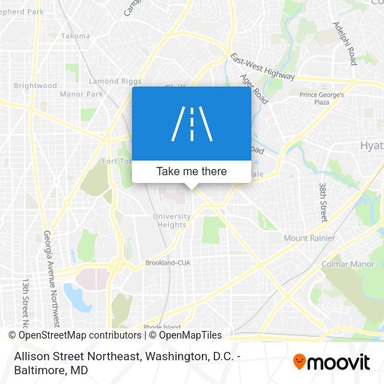 Mapa de Allison Street Northeast