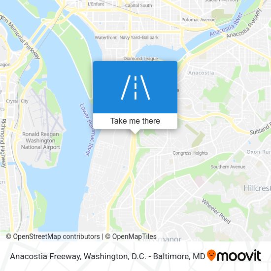 Mapa de Anacostia Freeway
