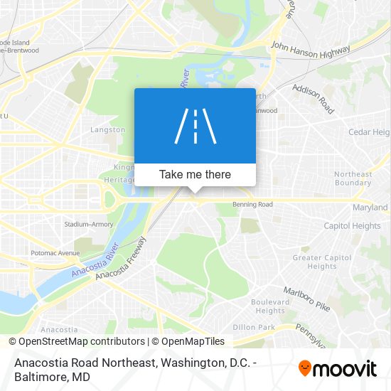 Anacostia Road Northeast map