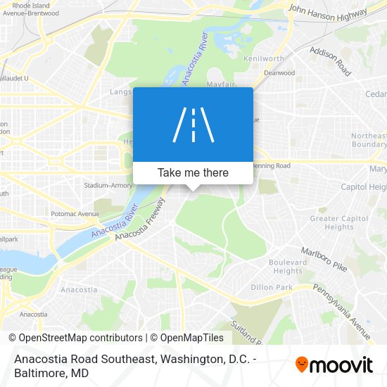 Anacostia Road Southeast map