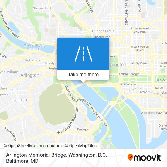Arlington Memorial Bridge map