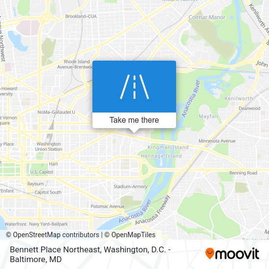 Mapa de Bennett Place Northeast