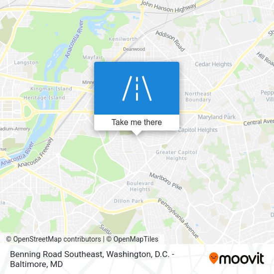 Benning Road Southeast map