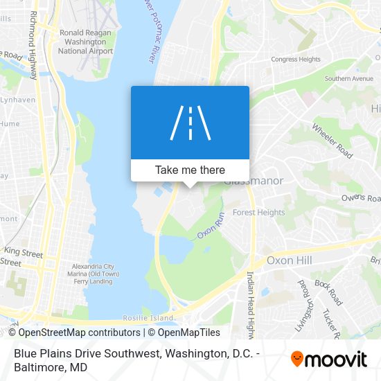 Blue Plains Drive Southwest map