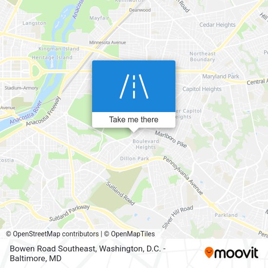 Bowen Road Southeast map
