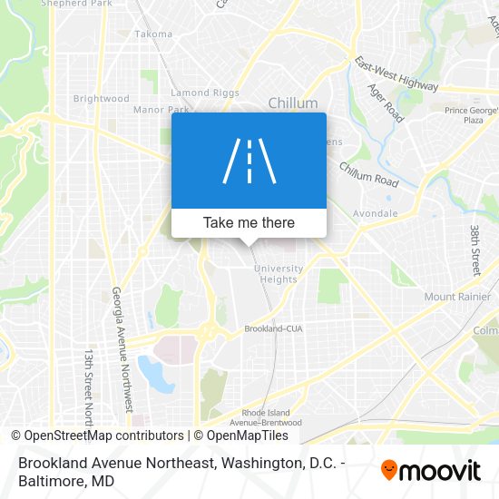 Mapa de Brookland Avenue Northeast