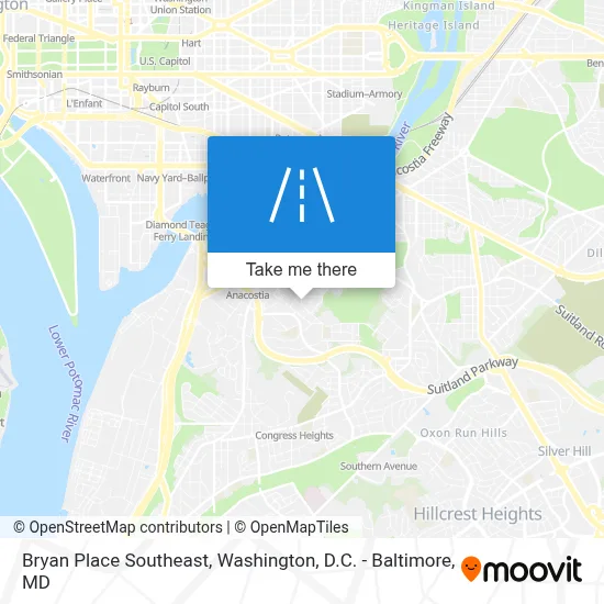 Bryan Place Southeast map